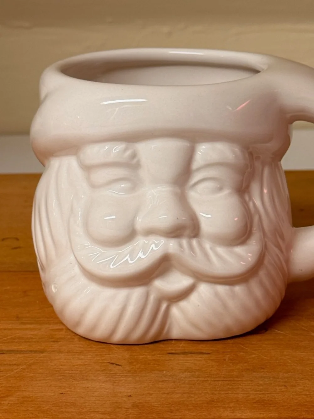 Pottery Barn White Santa Mug